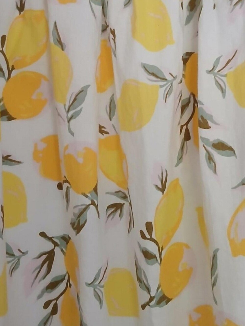 Trixxi White Dress with Yellow Lemon Print and Puff Sleeves Size L - Picture 7 of 9